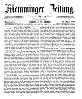 Memminger Zeitung Sonntag 14. April 1872