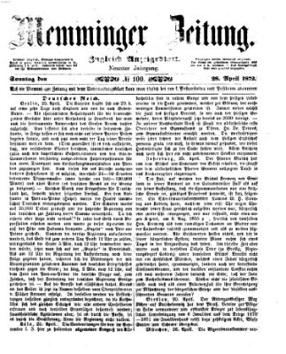 Memminger Zeitung Sonntag 28. April 1872