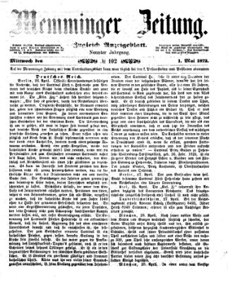 Memminger Zeitung Mittwoch 1. Mai 1872