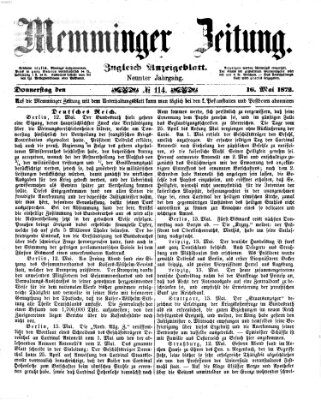 Memminger Zeitung Donnerstag 16. Mai 1872