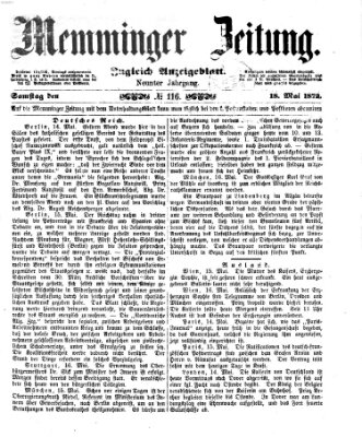 Memminger Zeitung Samstag 18. Mai 1872