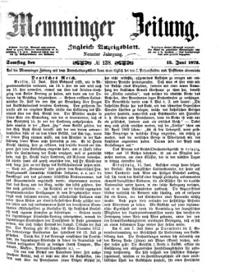 Memminger Zeitung Samstag 15. Juni 1872