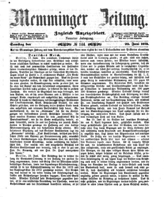 Memminger Zeitung Samstag 22. Juni 1872