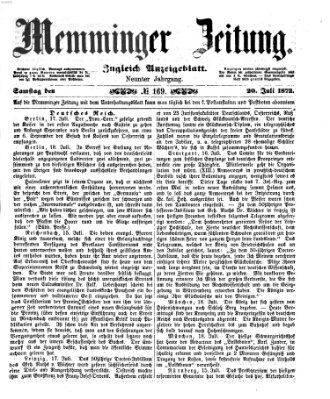 Memminger Zeitung Samstag 20. Juli 1872