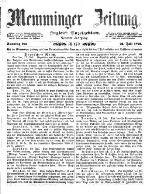 Memminger Zeitung Sonntag 21. Juli 1872