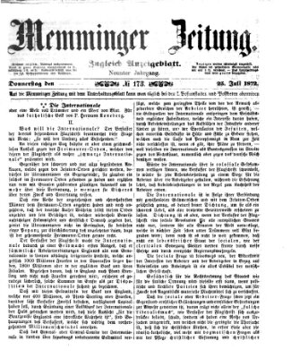 Memminger Zeitung Donnerstag 25. Juli 1872