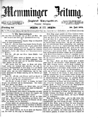 Memminger Zeitung Dienstag 30. Juli 1872