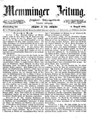 Memminger Zeitung Donnerstag 8. August 1872