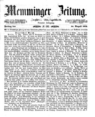 Memminger Zeitung Freitag 16. August 1872