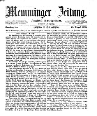 Memminger Zeitung Samstag 17. August 1872