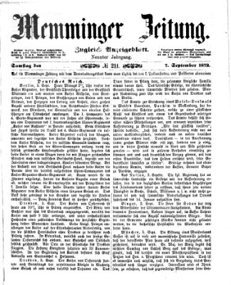 Memminger Zeitung Samstag 7. September 1872