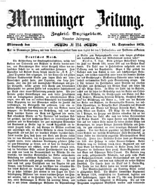 Memminger Zeitung Mittwoch 11. September 1872