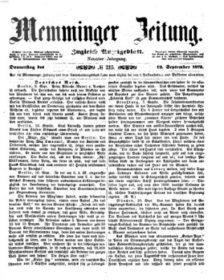 Memminger Zeitung Donnerstag 12. September 1872