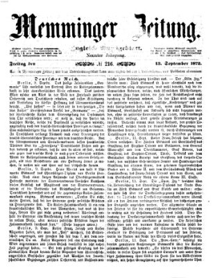 Memminger Zeitung Freitag 13. September 1872