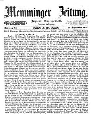 Memminger Zeitung Sonntag 15. September 1872