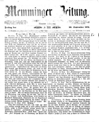 Memminger Zeitung Freitag 20. September 1872