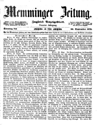 Memminger Zeitung Sonntag 22. September 1872