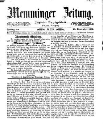 Memminger Zeitung Freitag 27. September 1872