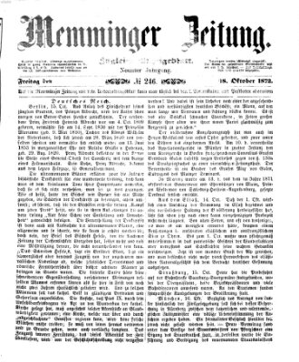 Memminger Zeitung Freitag 18. Oktober 1872