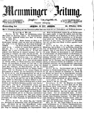 Memminger Zeitung Donnerstag 31. Oktober 1872