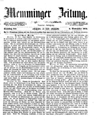 Memminger Zeitung Samstag 2. November 1872