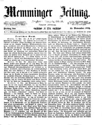 Memminger Zeitung Freitag 15. November 1872