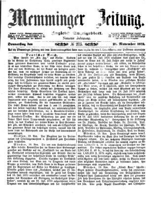 Memminger Zeitung Donnerstag 21. November 1872