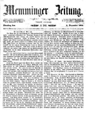 Memminger Zeitung Dienstag 3. Dezember 1872