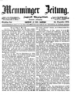 Memminger Zeitung Dienstag 24. Dezember 1872