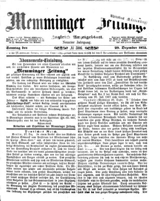 Memminger Zeitung Sonntag 29. Dezember 1872