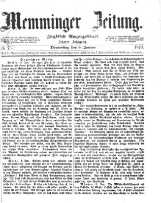 Memminger Zeitung Donnerstag 9. Januar 1873