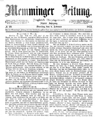 Memminger Zeitung Dienstag 4. Februar 1873