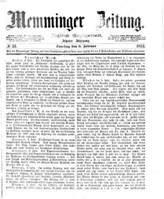 Memminger Zeitung Samstag 8. Februar 1873