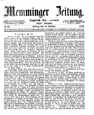 Memminger Zeitung Freitag 14. Februar 1873