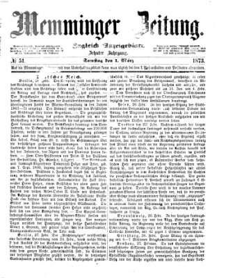 Memminger Zeitung Samstag 1. März 1873