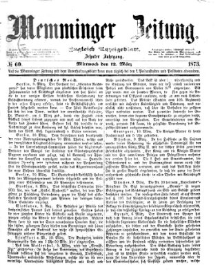 Memminger Zeitung Mittwoch 12. März 1873