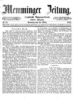 Memminger Zeitung Sonntag 23. März 1873
