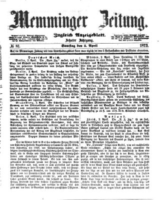 Memminger Zeitung Samstag 5. April 1873