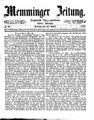 Memminger Zeitung Freitag 25. April 1873