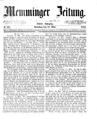 Memminger Zeitung Samstag 17. Mai 1873