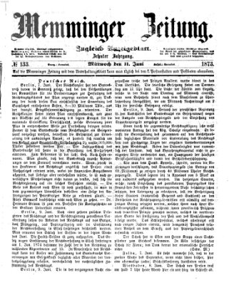 Memminger Zeitung Mittwoch 11. Juni 1873