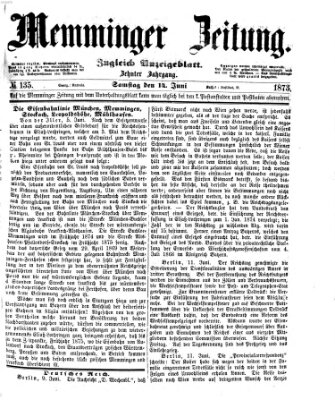 Memminger Zeitung Samstag 14. Juni 1873