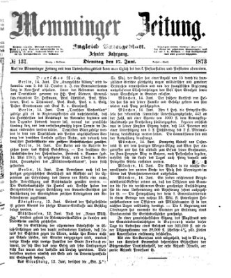 Memminger Zeitung Dienstag 17. Juni 1873