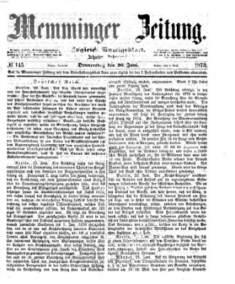 Memminger Zeitung Donnerstag 26. Juni 1873