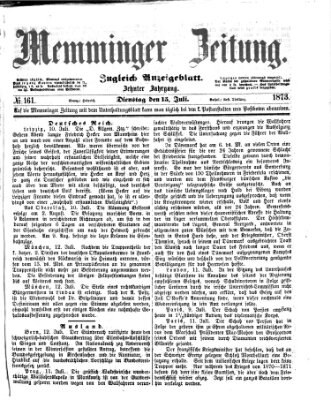 Memminger Zeitung Dienstag 15. Juli 1873