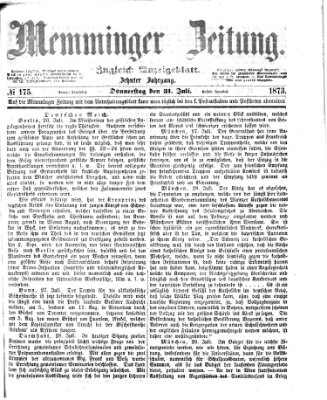 Memminger Zeitung Donnerstag 31. Juli 1873