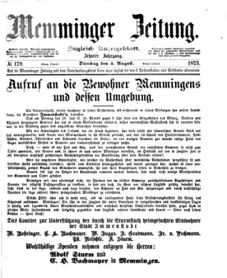 Memminger Zeitung Dienstag 5. August 1873