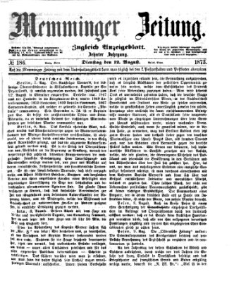 Memminger Zeitung Dienstag 12. August 1873