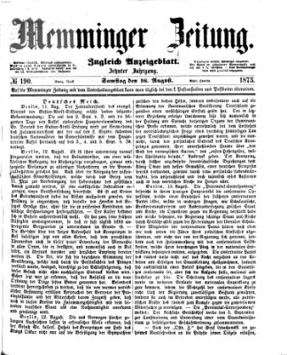 Memminger Zeitung Samstag 16. August 1873