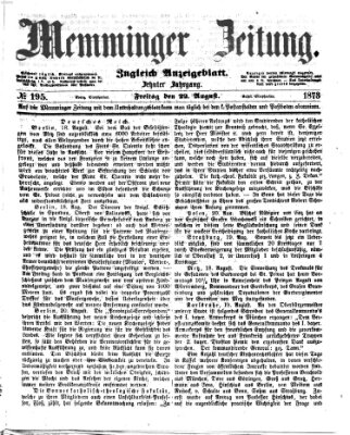 Memminger Zeitung Freitag 22. August 1873